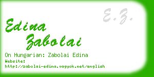 edina zabolai business card